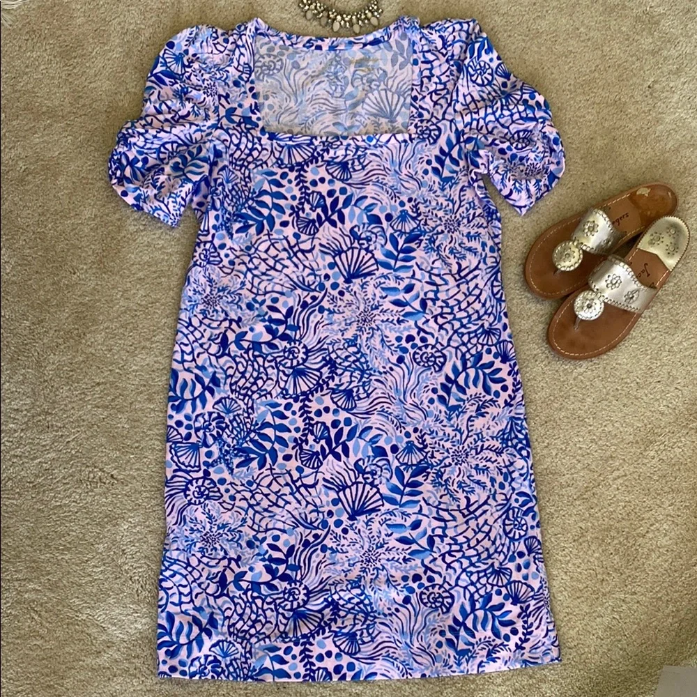 Lilly Pulitzer Blue and Pink Women's Dress, S, NWOT - Picture 3 of 12